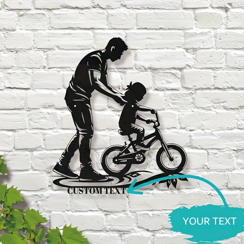 Personalized Cycling Wall Art for Family Black Iron Bedroom Decor for Ages 14 and Up