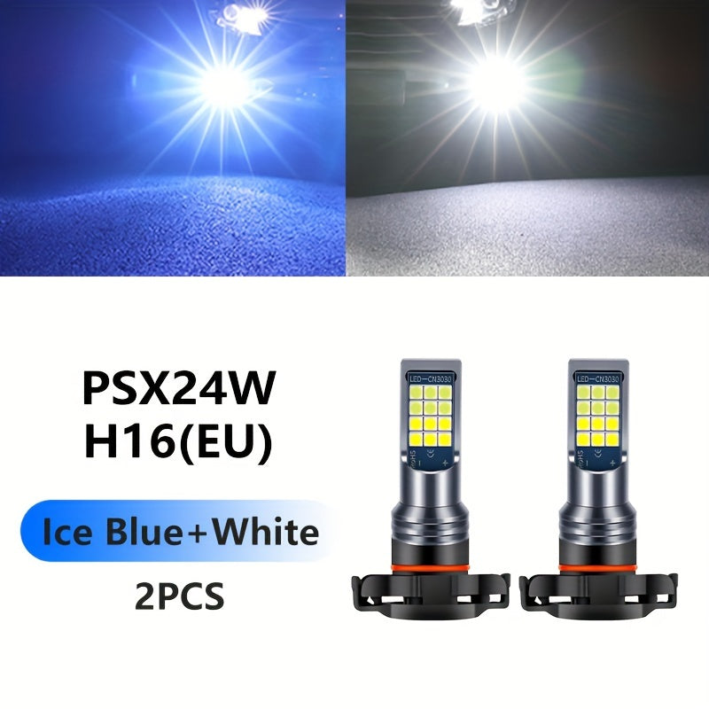 Car LED Fog Light Bulb 6000K White Ice Blue Yellow White 2 Pack