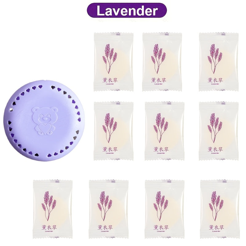 10pcs Long-Lasting Aromatherapy Air Fresheners with Extra Shell Solid Deodorizer Tablets for Home Car Bathroom Bedroom