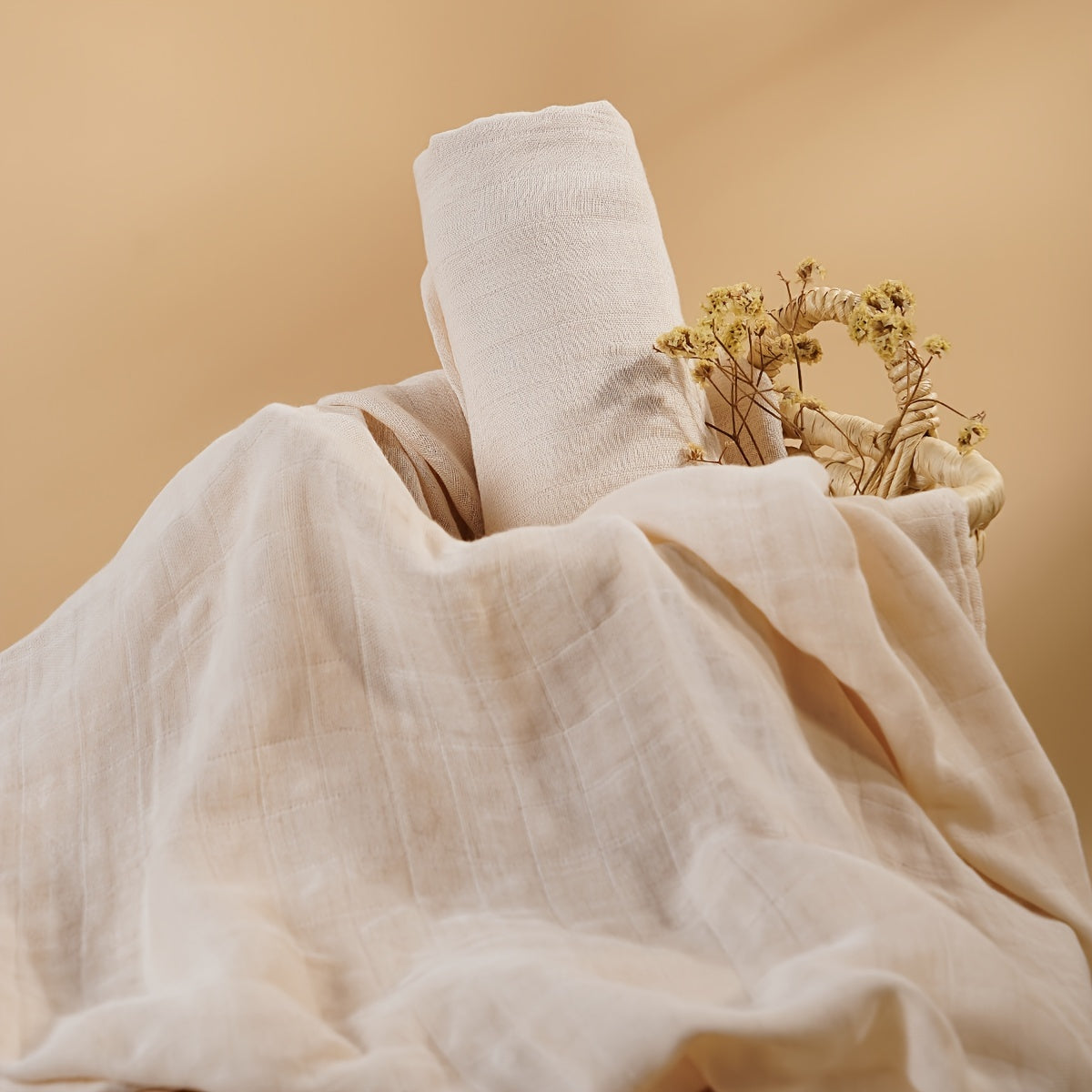 Solid Color Bamboo Muslin Swaddle Blanket for Baby Bath and Photography