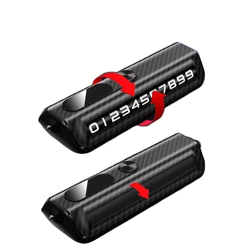 ABS Car Parking Number Plate with Safety Hammer and Mobile Phone Window Breaker Universal Fit