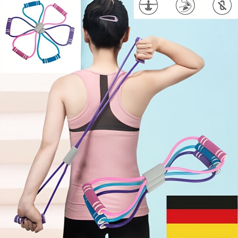 Resistance Bands Set for Home Workout and Strength Training with Figure 8 Resistance Bands and Yoga Stretch Bands