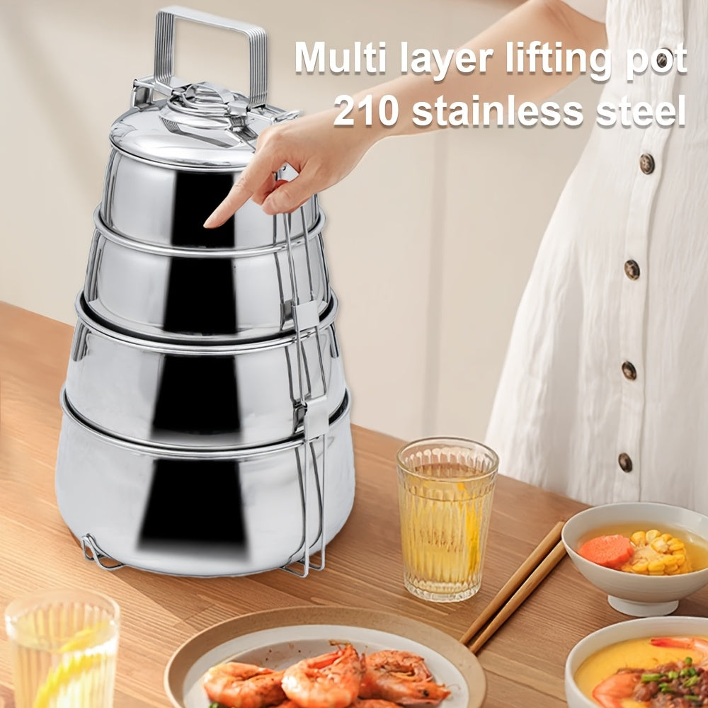 210 stainless steel dan tayyorlangan katta sig'imli ovqat isitish lunch box, talabalar va ofis ishchilari uchun. Portativ va zaryadsiz, batareyaga ehtiyoj yo'q.