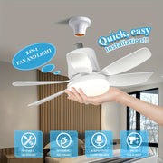 Modern Dimmable LED Ceiling Fan Light with Remote Multi-Speed 3 Color Options E26/E27 Hard-Wired Indoor