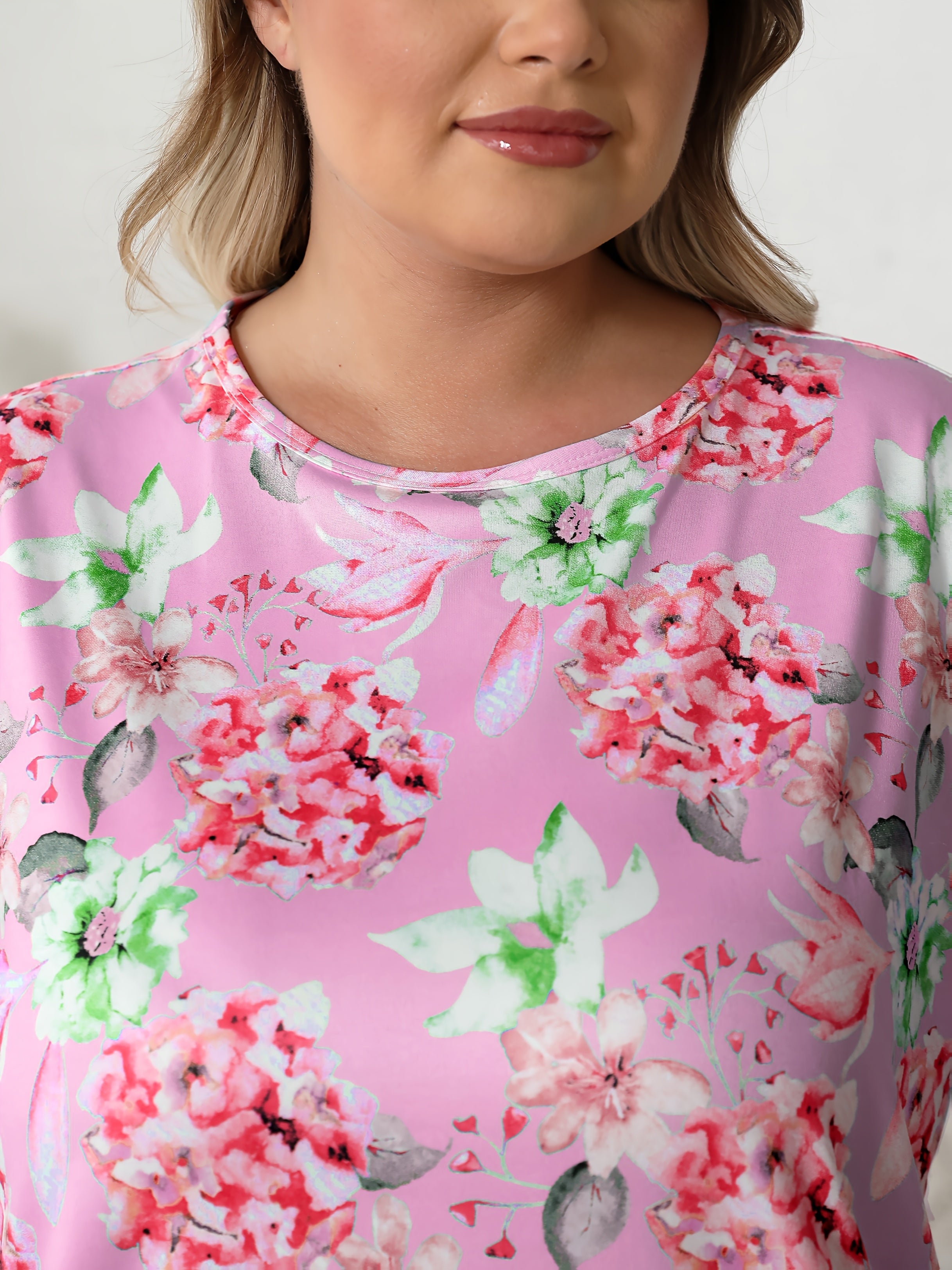 Women's Floral Print Pajama Set with Shorts and Seven-Eighth Pants