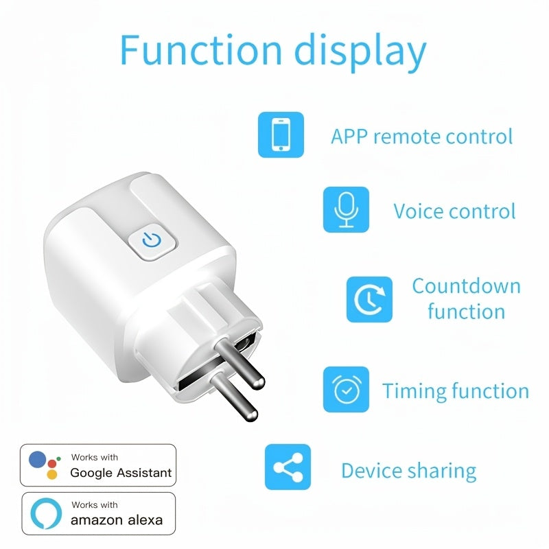 WiFi Smart Plug 16A 3600W European Standard Voice Control Energy Monitoring