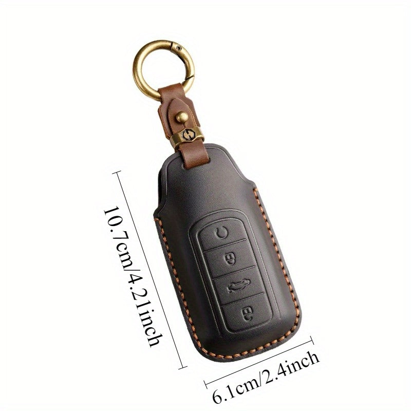 Car Remote Key Fob Cover Shell with Keyring for SUV Universal Black