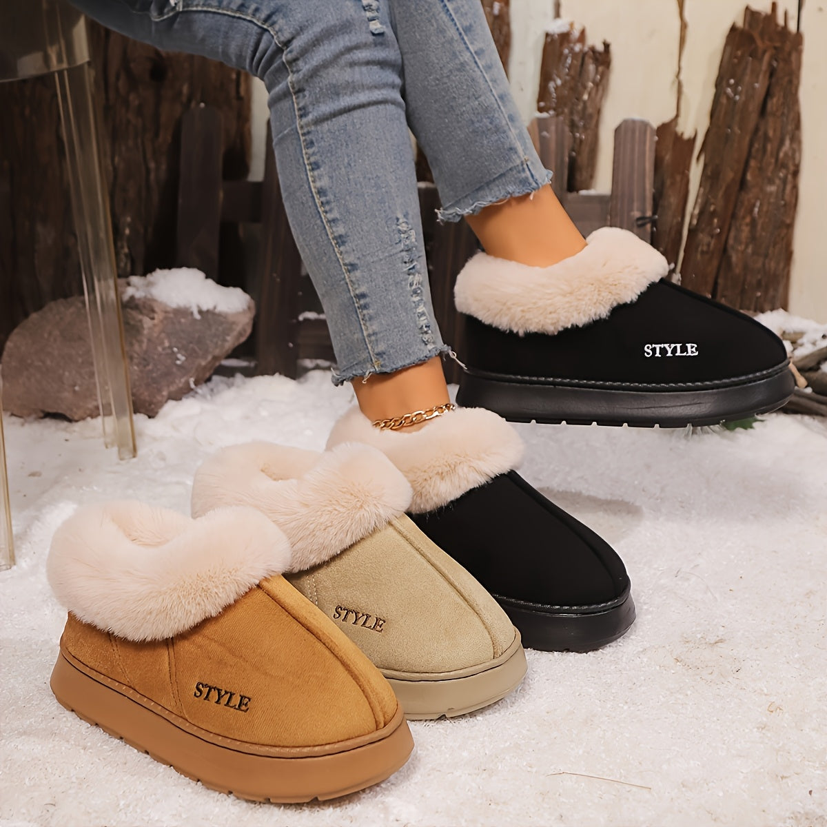Women's Winter Warm Oversized Slippers in 5 Colors Comfortable Casual Footwear