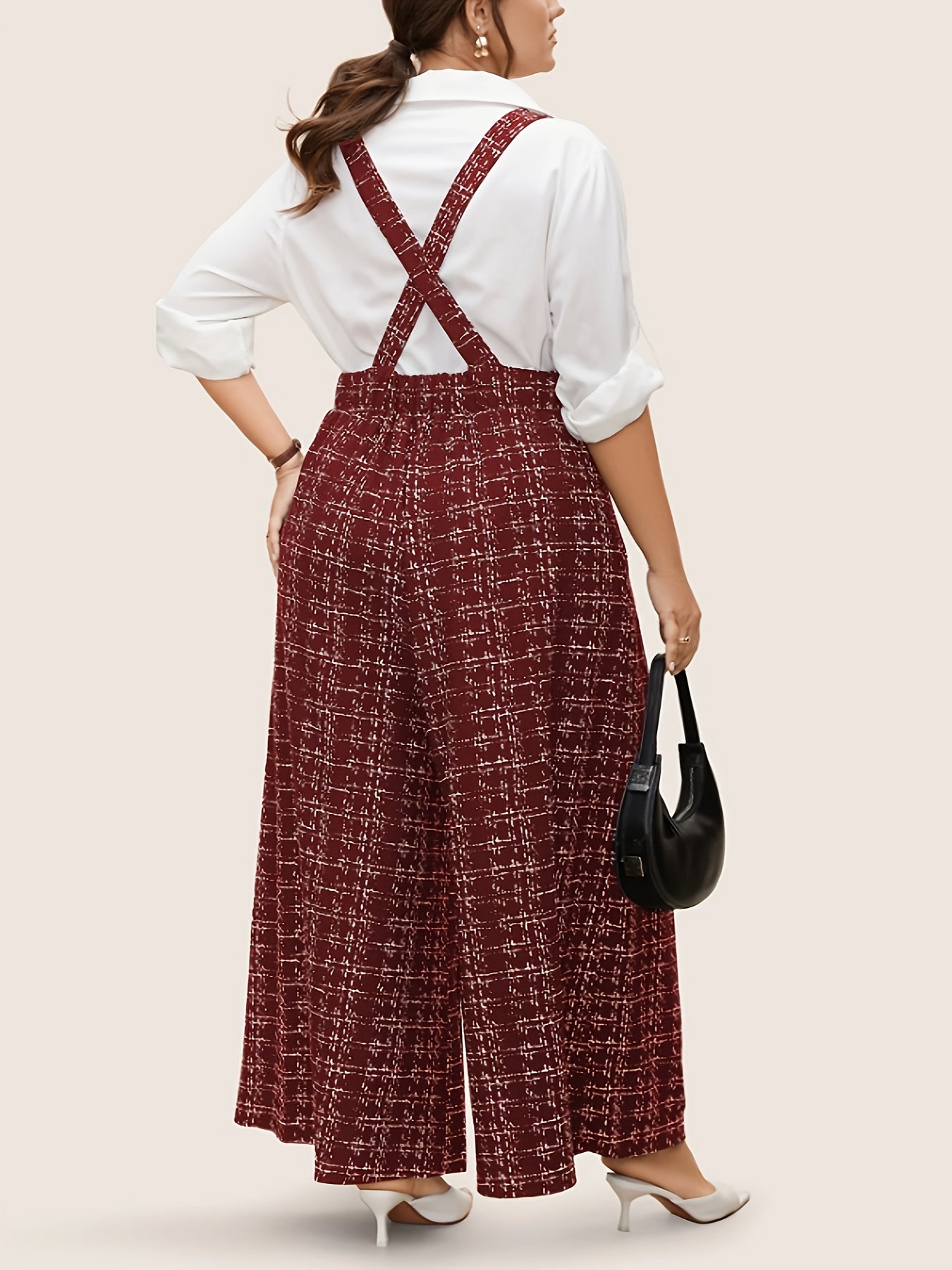 Plus Size Floral Print Jumpsuit Polyester Sleeveless V-Neck Casual