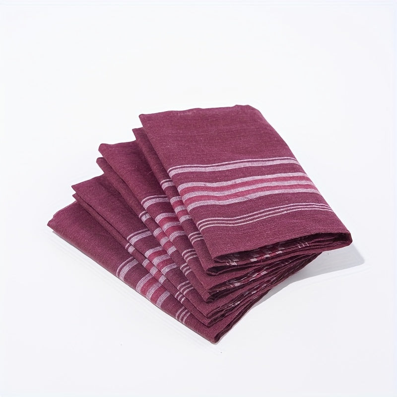 Set of 12 Men's Vintage Plaid Cotton Handkerchiefs Classic Style Hankies