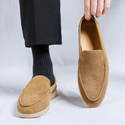 Men's Microfiber Synthetic Leather Slip-On Loafers Casual Breathable Round Toe for Spring Fall