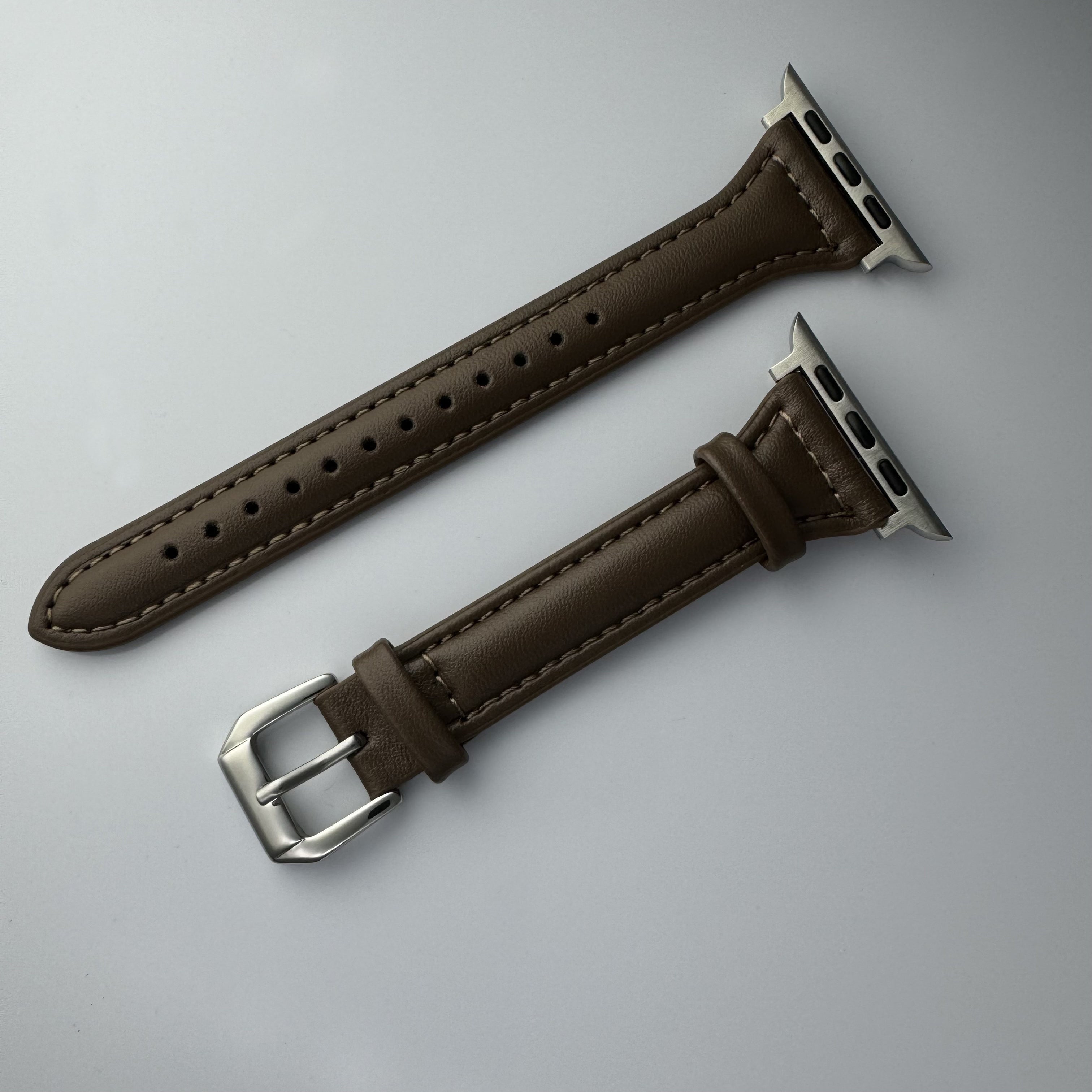 Ultra-Thin Synthetic Leather Watch Strap for iWatch Series 3 4 5 6 7 8 9 Ultra SE
