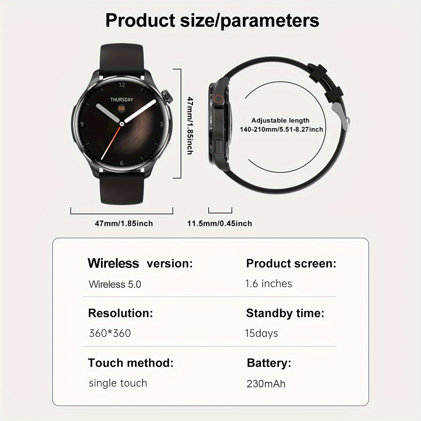 GUHUAVMI 2024 Erkaklar Sport Smartsoati, Ovoz Assistanti, Simsiz Qo'ng'iroq, HD Ekran, Noxush Po'lat Bilaguzuk, USB Zaryadlash, IP68 Suvga Qarshi, Faoliyat Kuzatuvchi, Android va iOS