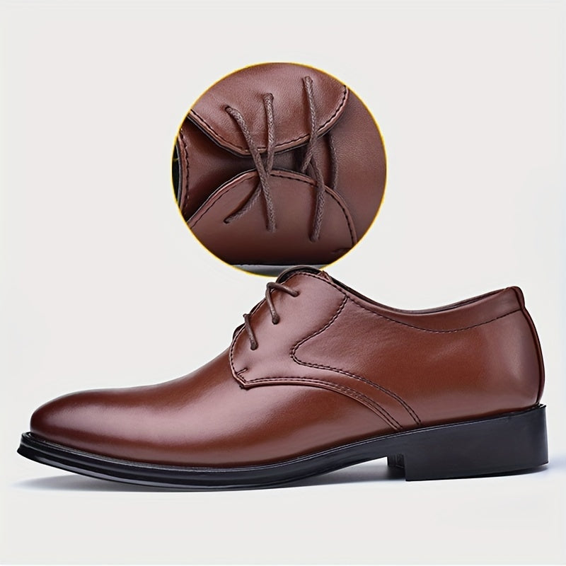 Men's Formal Shoes Leather Lace-Up Business Shoes for Weddings Parties Office