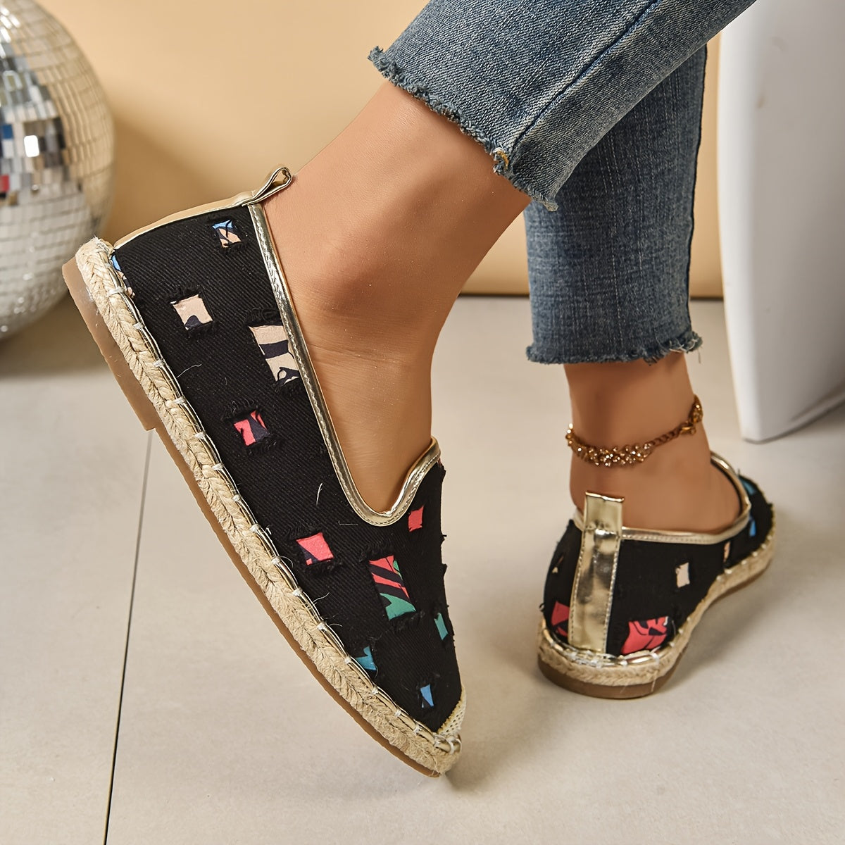 Women's Casual Woven Rope Sneakers Flat Trendy Flat Shoes