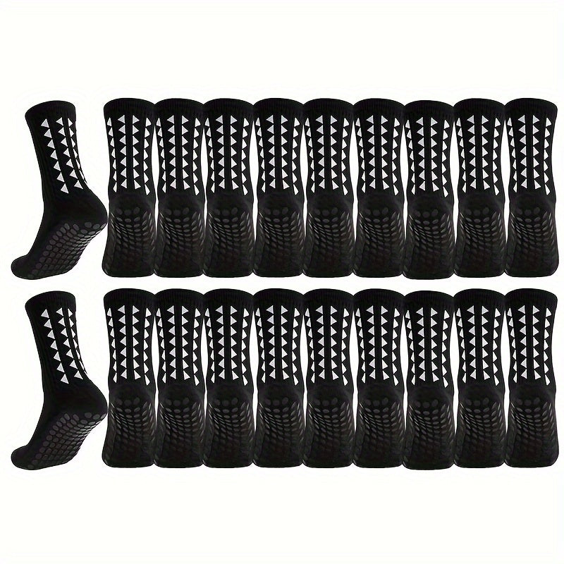 Men Women Geometric Pattern Football Socks 1 5 10 Pairs Towel Bottom Grip