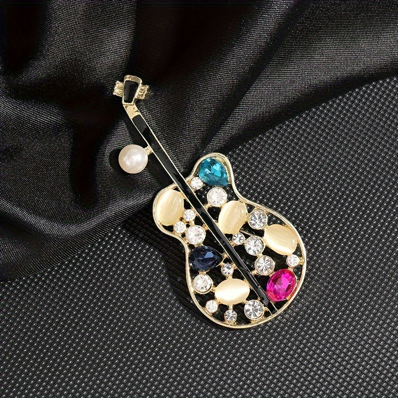 Hollowed-Out Alloy Brooch with Imitation Cat's Eye Stones Irregular Shape for Coats