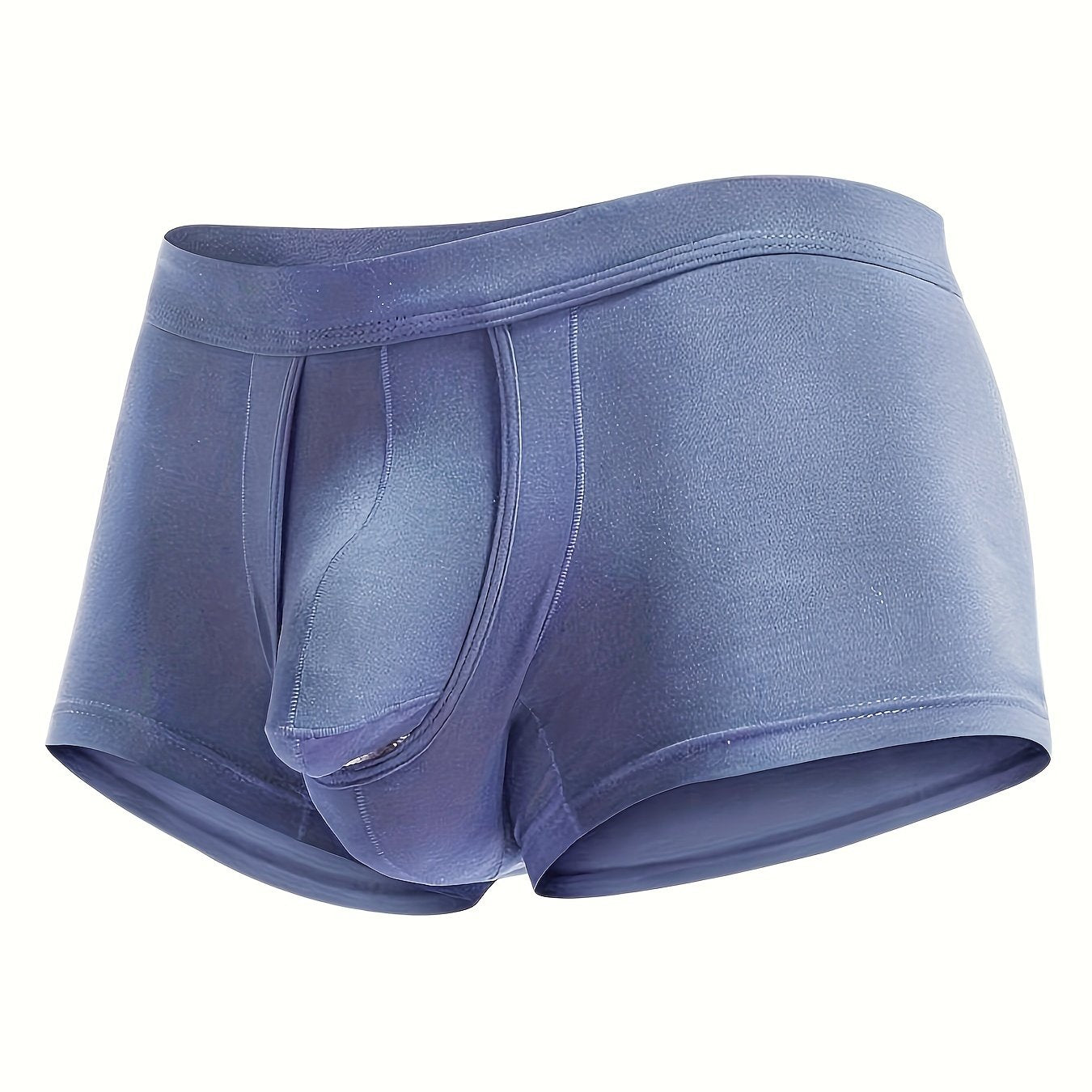 Boxers deportivos para hombre de color sólido, tejido de punto, de estiramiento medio, viscosa, con diseño separado por balas
