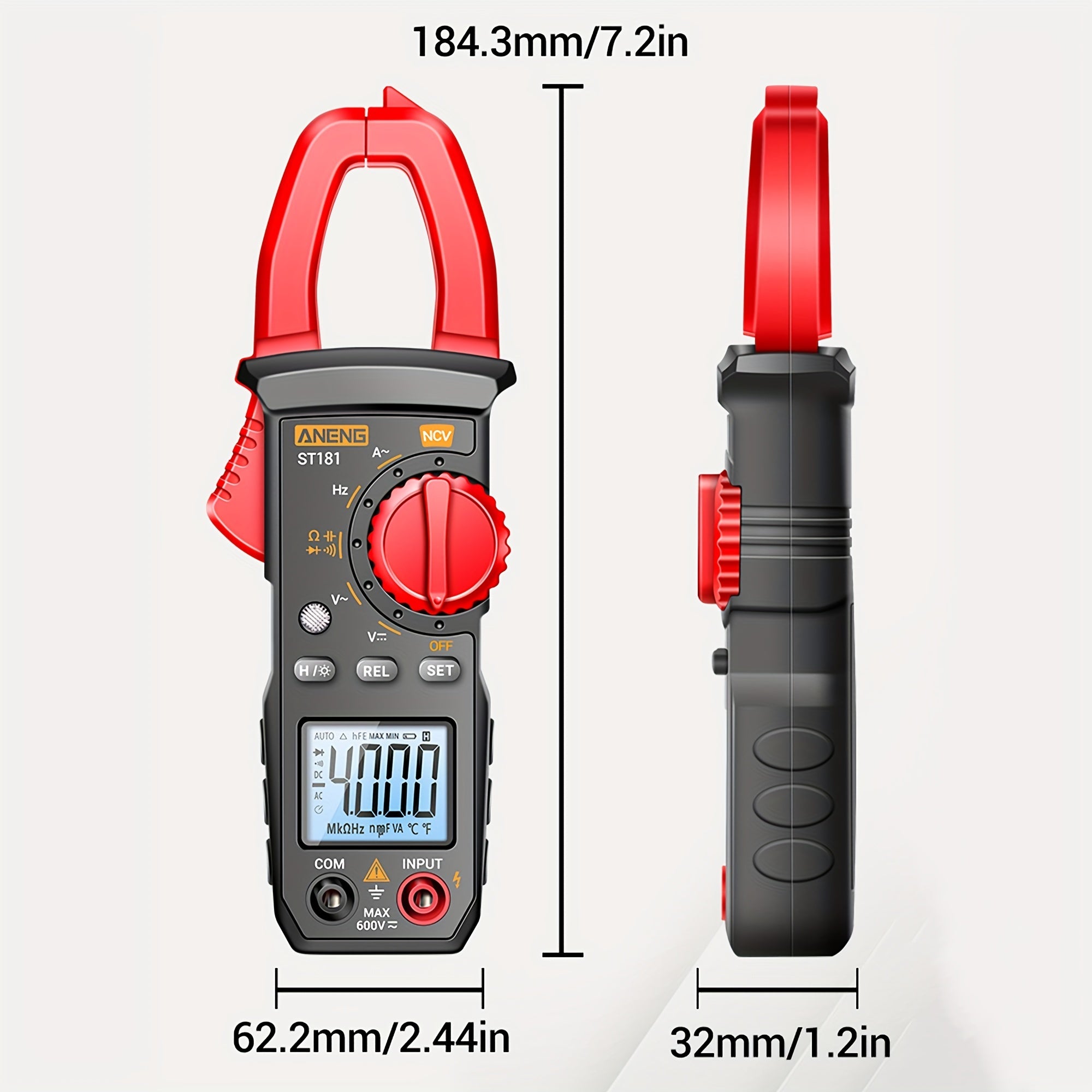 Kit de multímetro con probador y pinza para medir corriente, voltaje, temperatura, resistencia y continuidad