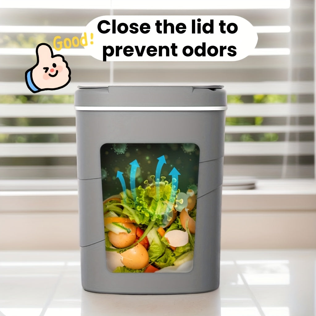 Универсальная мусорная корзина, подходящая для использования на кухне и в ванной, с крышкой, открывающейся по сенсору. Идеально подходит для пищевых отходов и отходов из ванной, таких как бумажные полотенца, волосы и косметика.