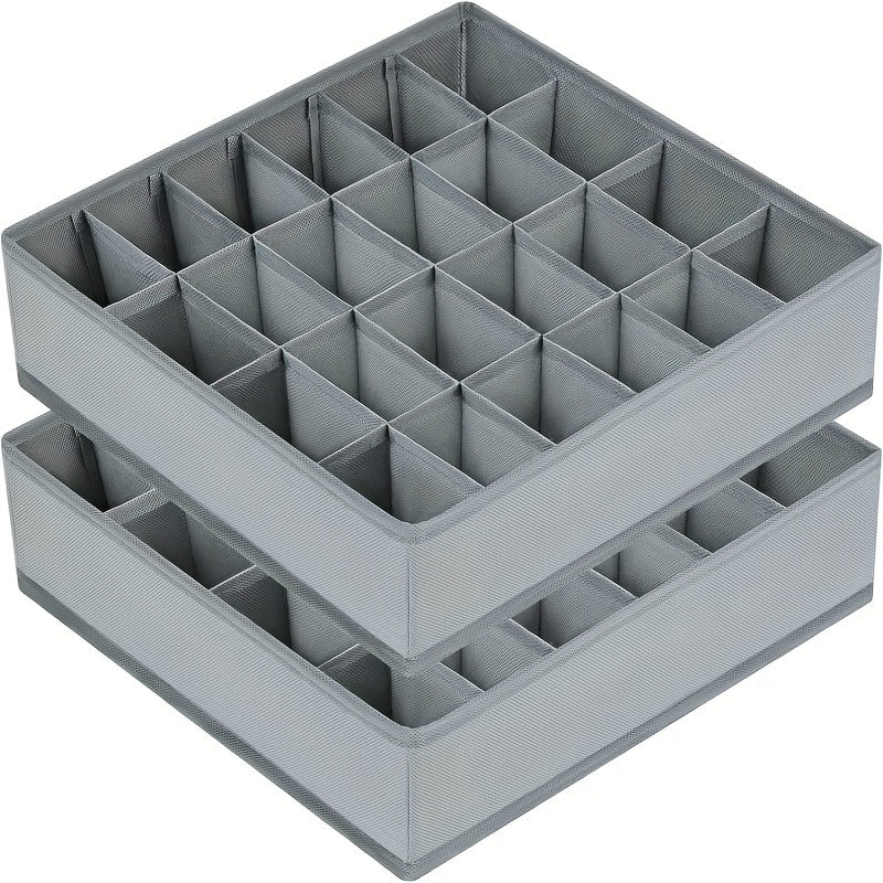 Collapsible 24-Cell Drawer Organizer for Socks Underwear Bras Ties Storage