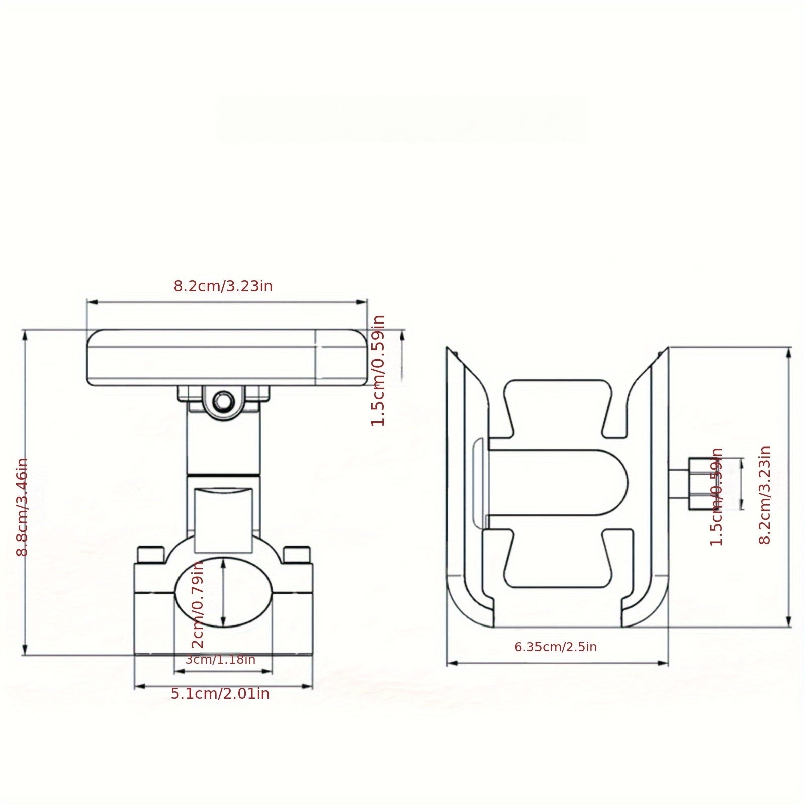 Universal Aluminum Motorcycle Phone Holder, Anti-Shake, 360° Adjustable Mount