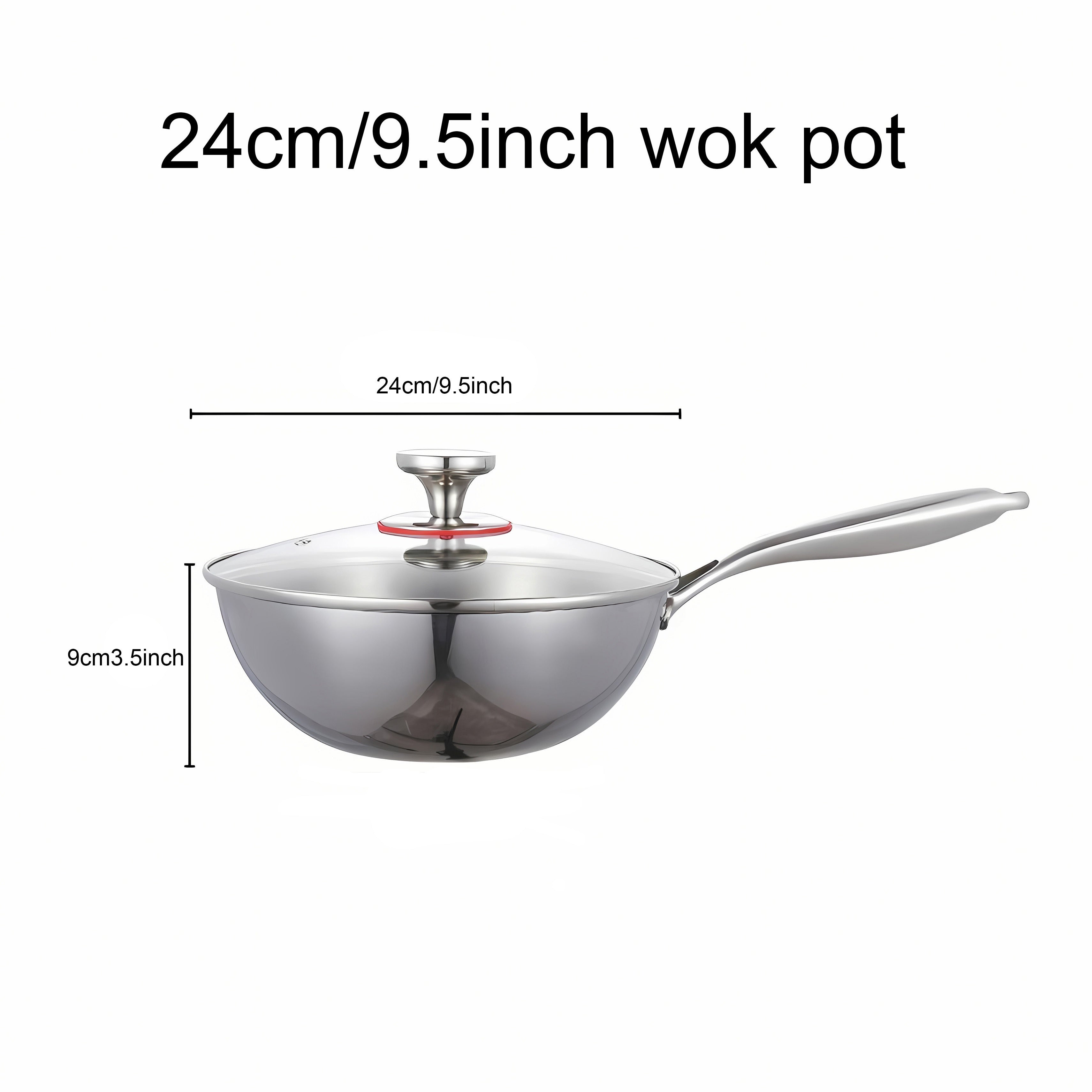 Stainless Steel Frying Pan Set 3 Sizes Nonstick Heat-Resistant Handle