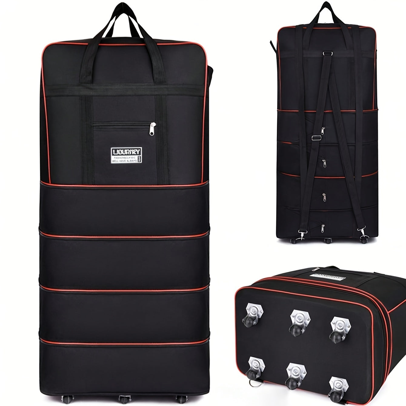 Foldable Travel Luggage Bag with Wheels Expandable Carry-On Suitcase for Business and Travel