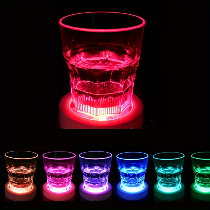 LED Coaster Stickers Sets of 1 5 or 10 for Drinking Glasses Wine Bottles Party Decor