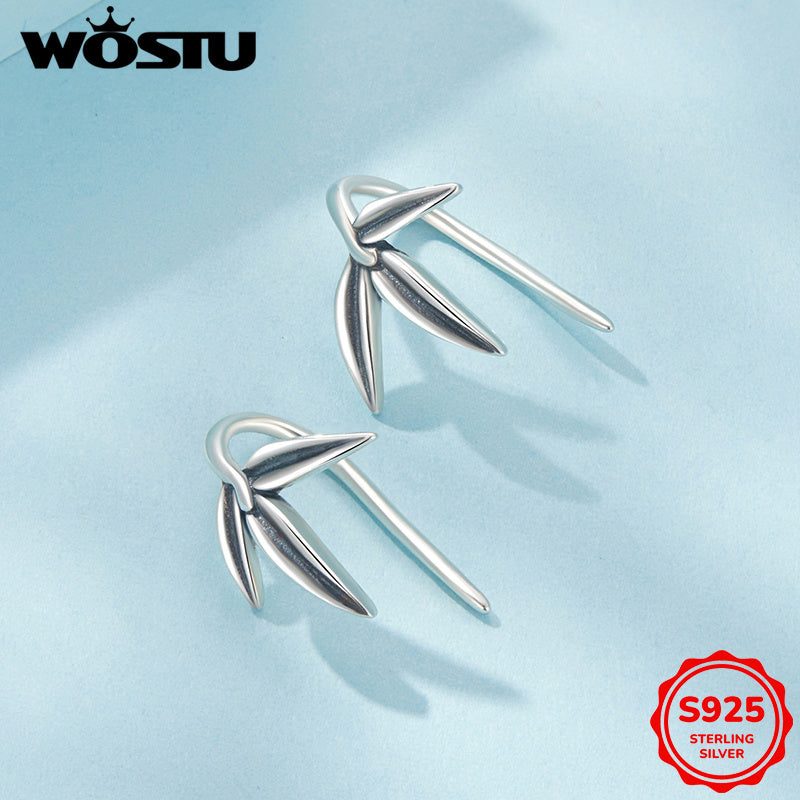 Women’s Bamboo Inspired Drop Earrings Hypoallergenic Sterling Silver Lightweight Casual Jewelry