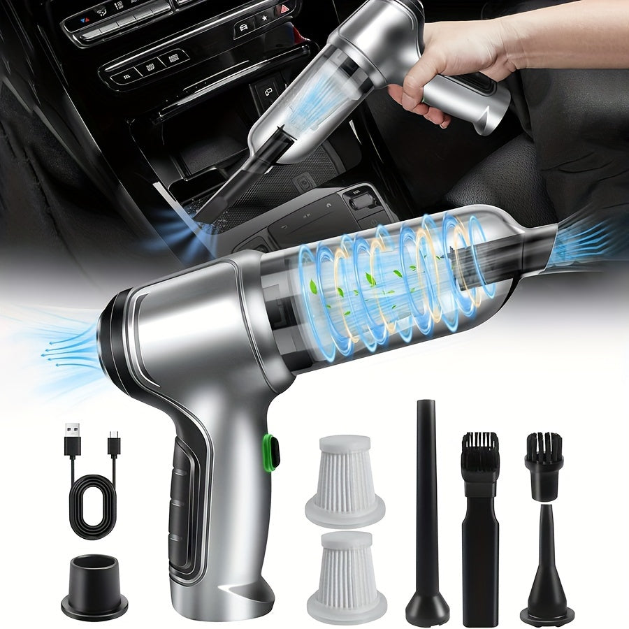 Qo‘l bilan ishlatiladigan changyutgich 15000Pa kuchli tortishish USB bilan qayta zaryadlanadigan portativ uy va avtomobil uchun