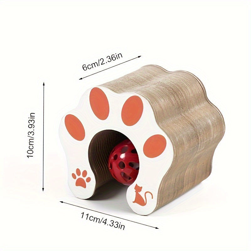 Cardboard Cat Toy with Bell for Scratching and Entertainment