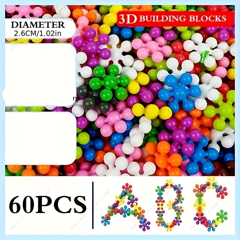 Set of 60/100/200 Plum Blossom and Snowflake Building Blocks for DIY Interlocking Puzzles Educational Toy