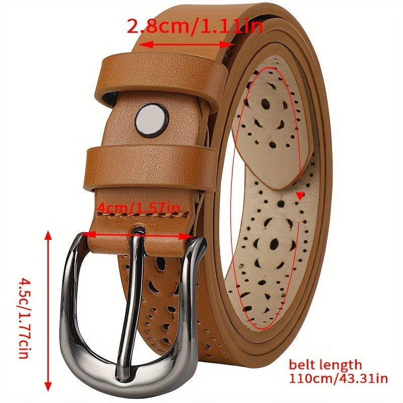 Women's Genuine Leather Belt with Needle Buckle for Jeans and Skirts