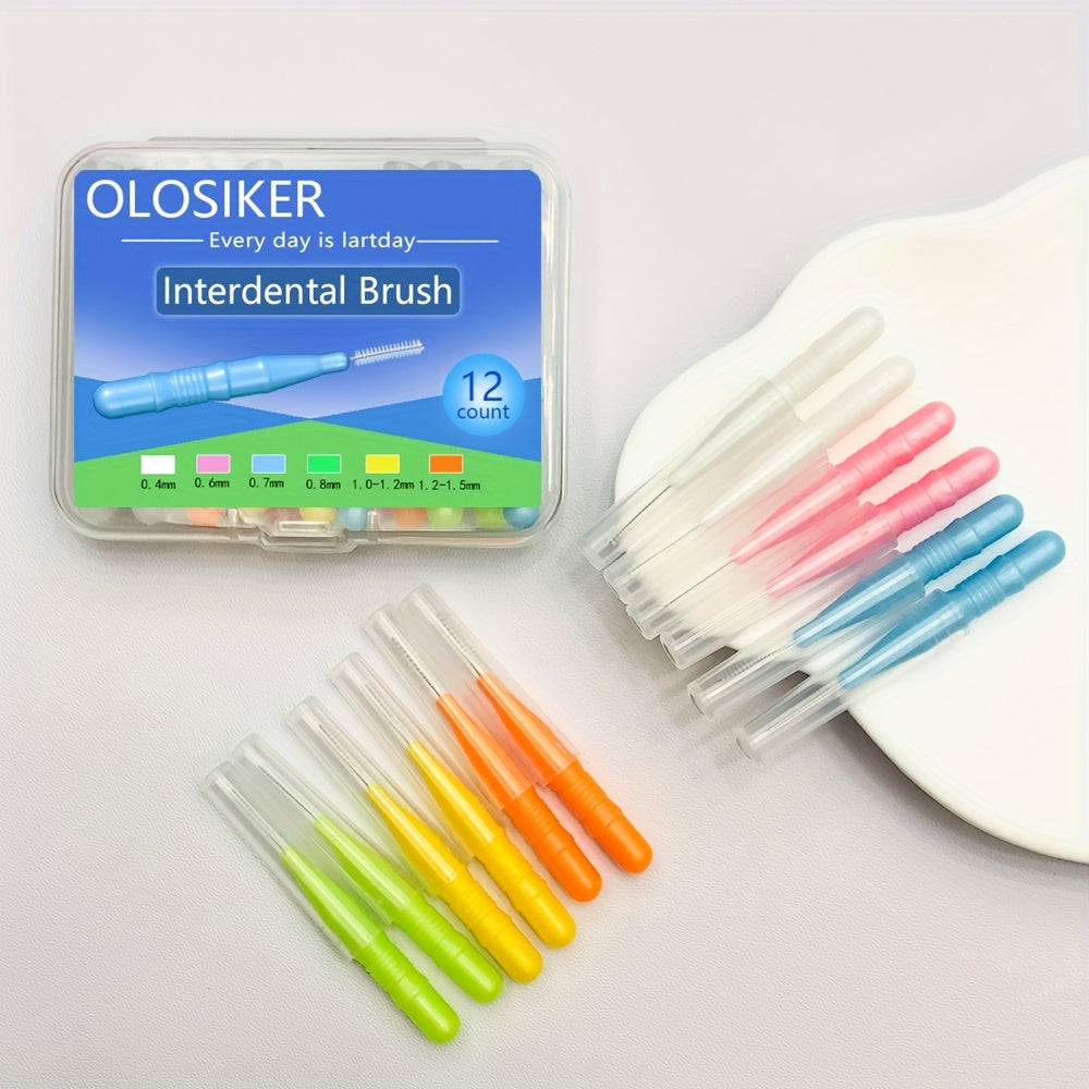 12-to'plam tish oral interdental cho'tkalar PE material aralash ranglar gum parvarishi