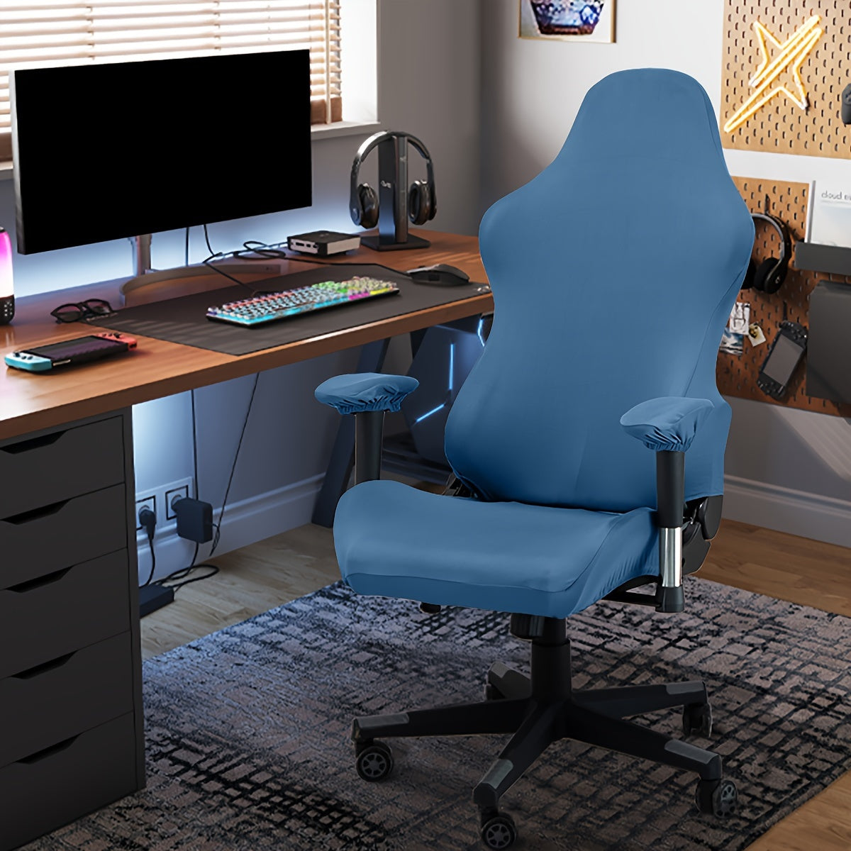 Waterproof Gaming Chair Cover Set with 2 Armrest Covers