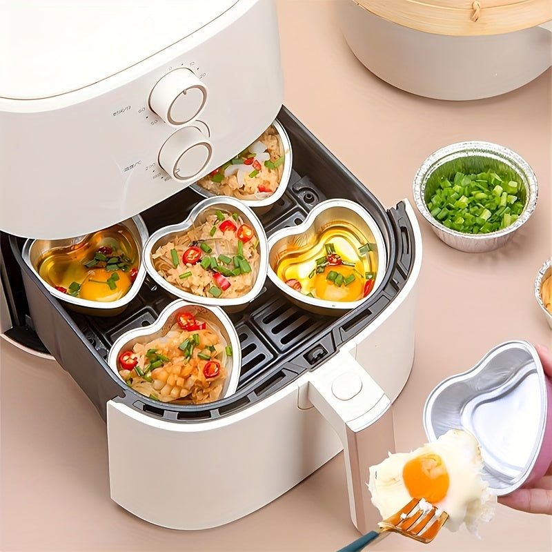 Heart Shaped Mini Loaf Pan with Lid for Baking, Small Cake Mold, Air Fryer Compatible