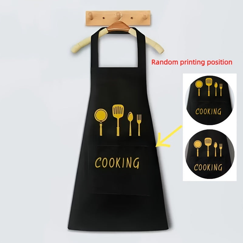 Unisex Waterproof Plastic Apron with Pockets for Kitchen and Restaurant Use
