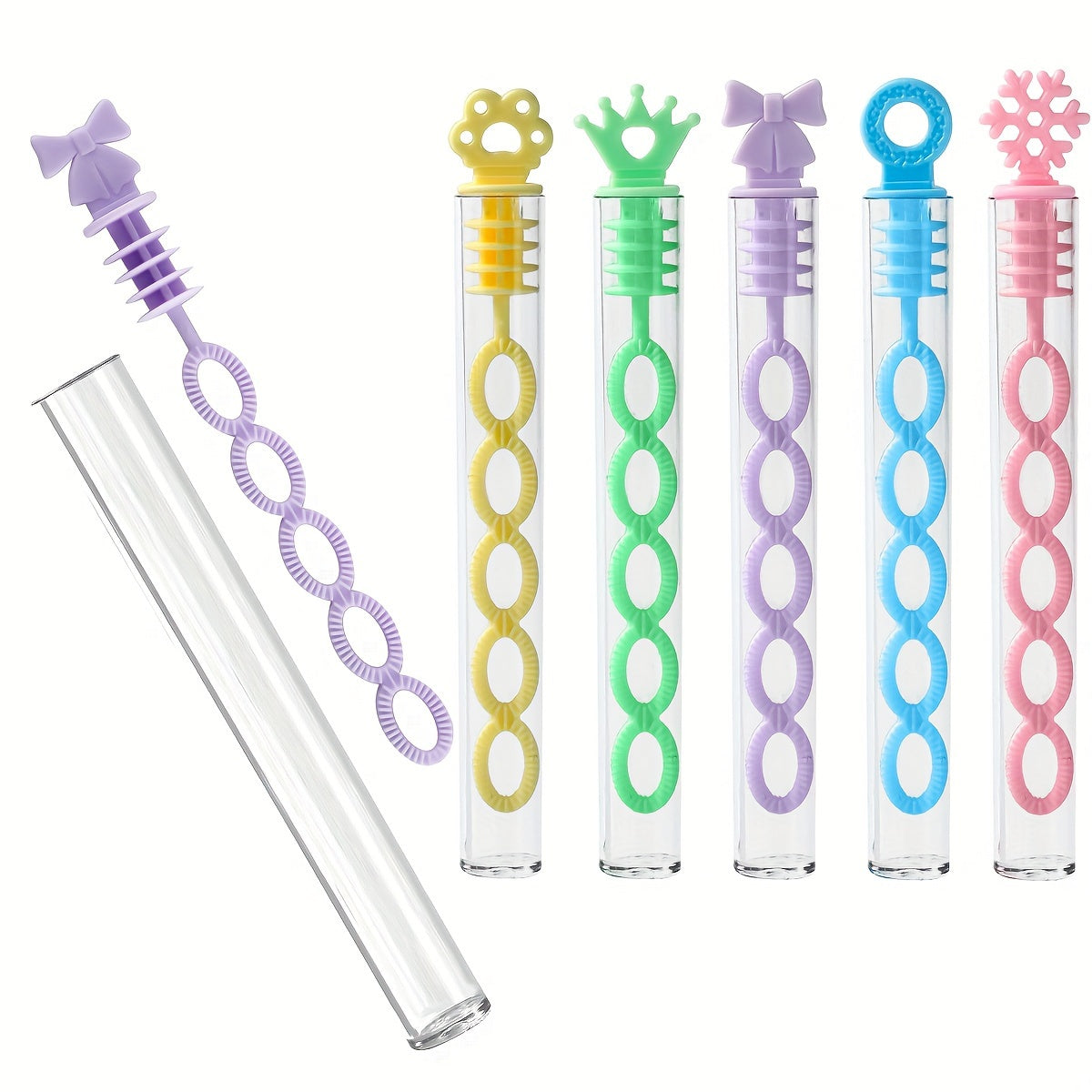 Set of 22 Mini Bubble Wands in Various Shapes for Parties and Events Non-Toxic Plastic