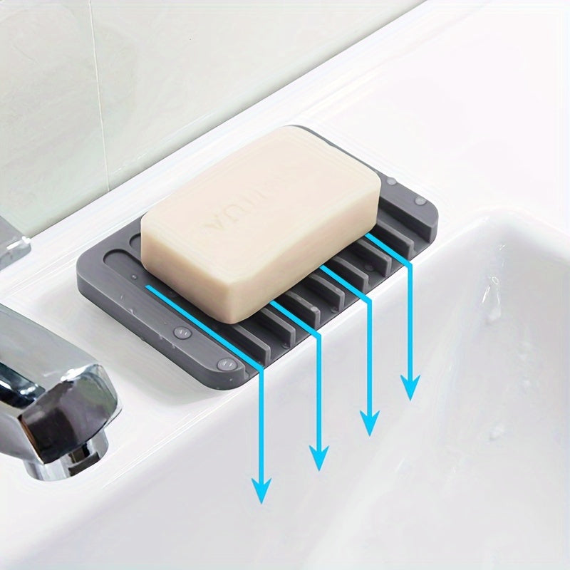 Jabonera de silicona con función de drenaje para baño o cocina