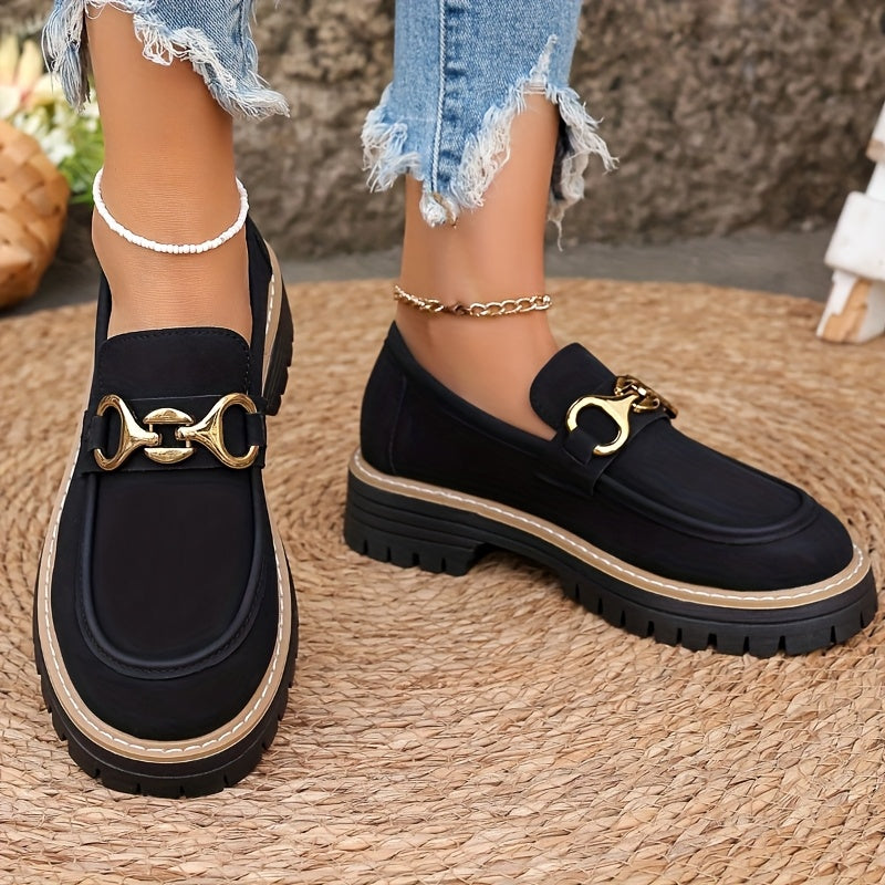 Women's Vintage Penny Loafers Casual Slip-On Shoes Synthetic Upper Rubber Sole