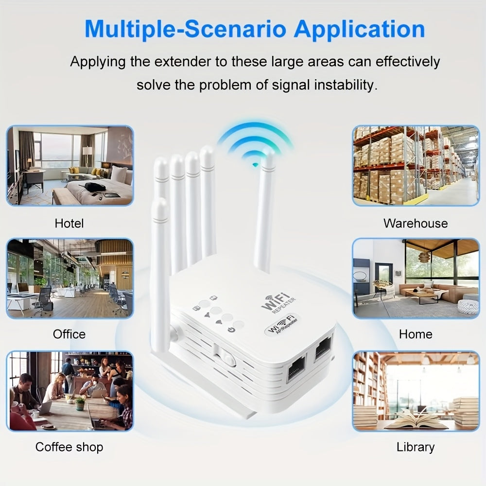 High-Speed WiFi 6 Router with Dual Ethernet Ports 1200Mbps Six Antennas AP Mode