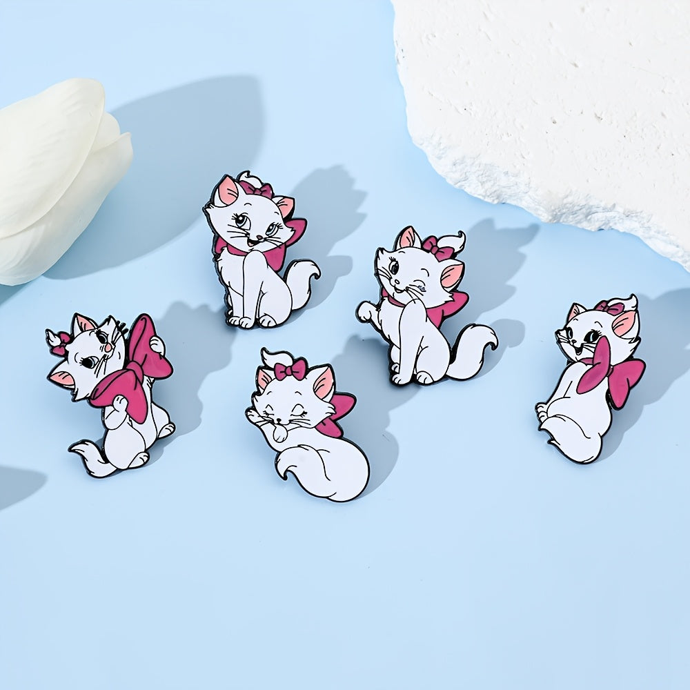 Set of 6 Cartoon Animal Enamel Pins, Alloy Metal Brooches, Irregular Shape, Anime Gift for Friends