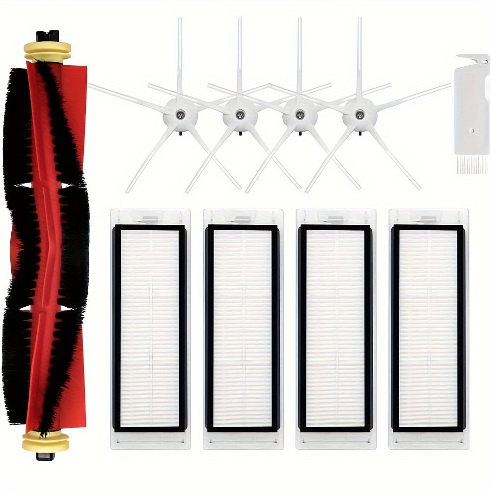 Roborock E4, E5, S4, S4 Max, S5, S5 Max, S6, S6 MaxV uchun Aksessuar to'plami - 1 asosiy cho'tka, 4 HEPA filtr, 4 yon cho'tka - Mustahkam ABS va matodan tayyorlangan changyutgich qismlari - 10 ta almashtirish to'plami