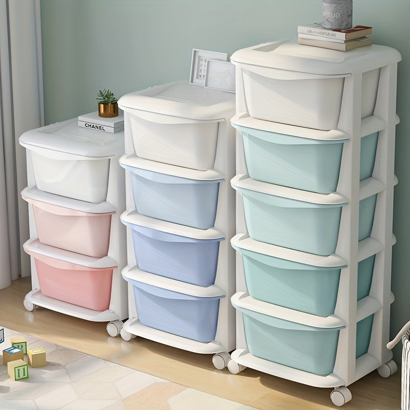 Plastic Drawer Storage Organizer 3/4/5/6 Tiers in White Blue Pink Teal