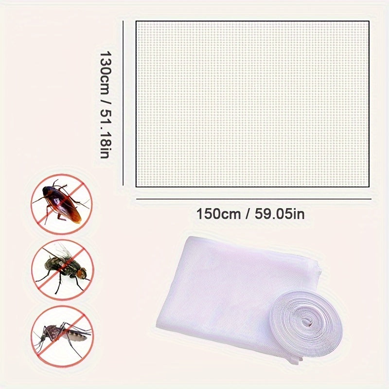 Adjustable Anti-Mosquito Window Screen Netting with Hook and Loop Tape