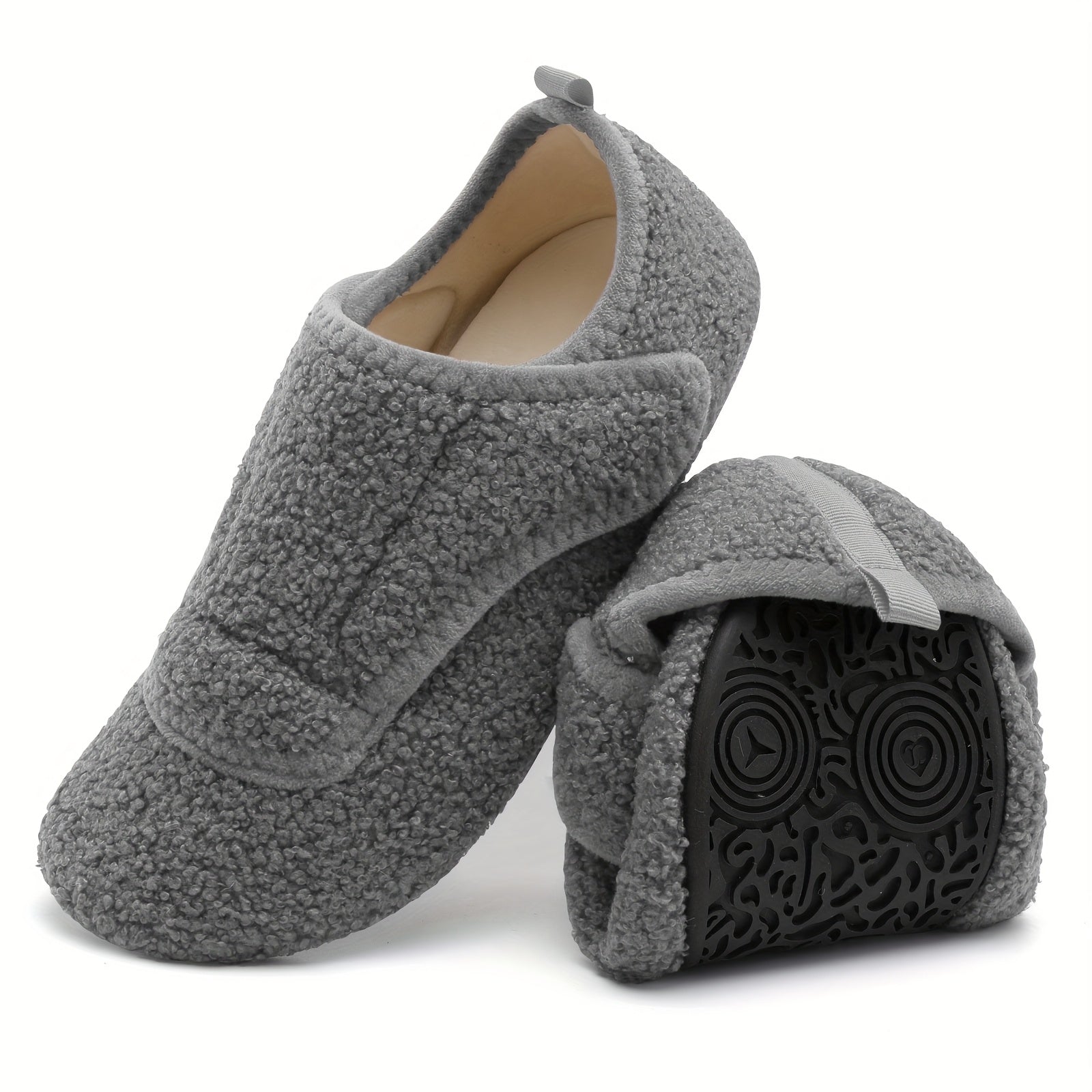 Ayollar uchun plush bej ichki shlyapki – yumshoq va qulay uy poyabzali