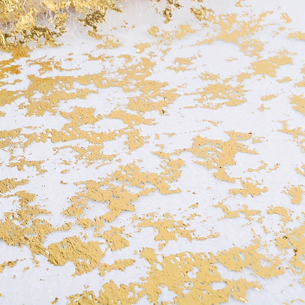 Gold Foil Linen Table Runner for Weddings Birthdays Christmas Banquets