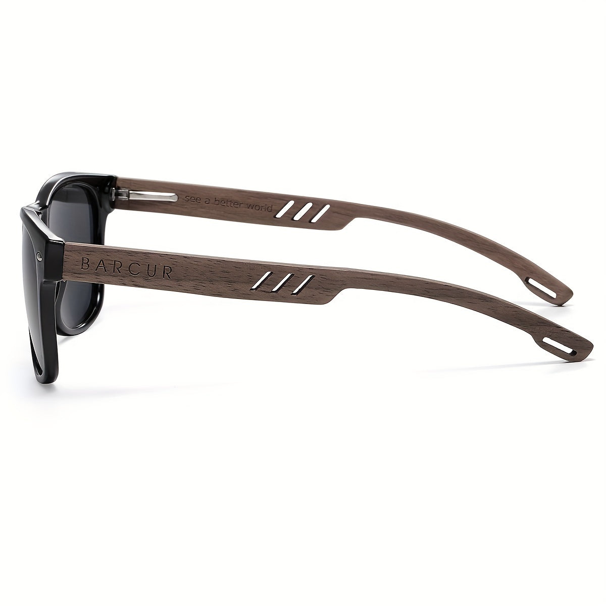Unisex Wooden Frame Polarized Sunglasses for Beach and Travel