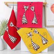 Zamonaviy juftlik mushuk gazli kvadrat sochiqlar 3 ta to'plamda, 100% paxta, yumshoq va singdiruvchi, oshxona va hammom uchun juda yaxshi, 5gsm - Ajoyib Rojdestvo sovg'asi.